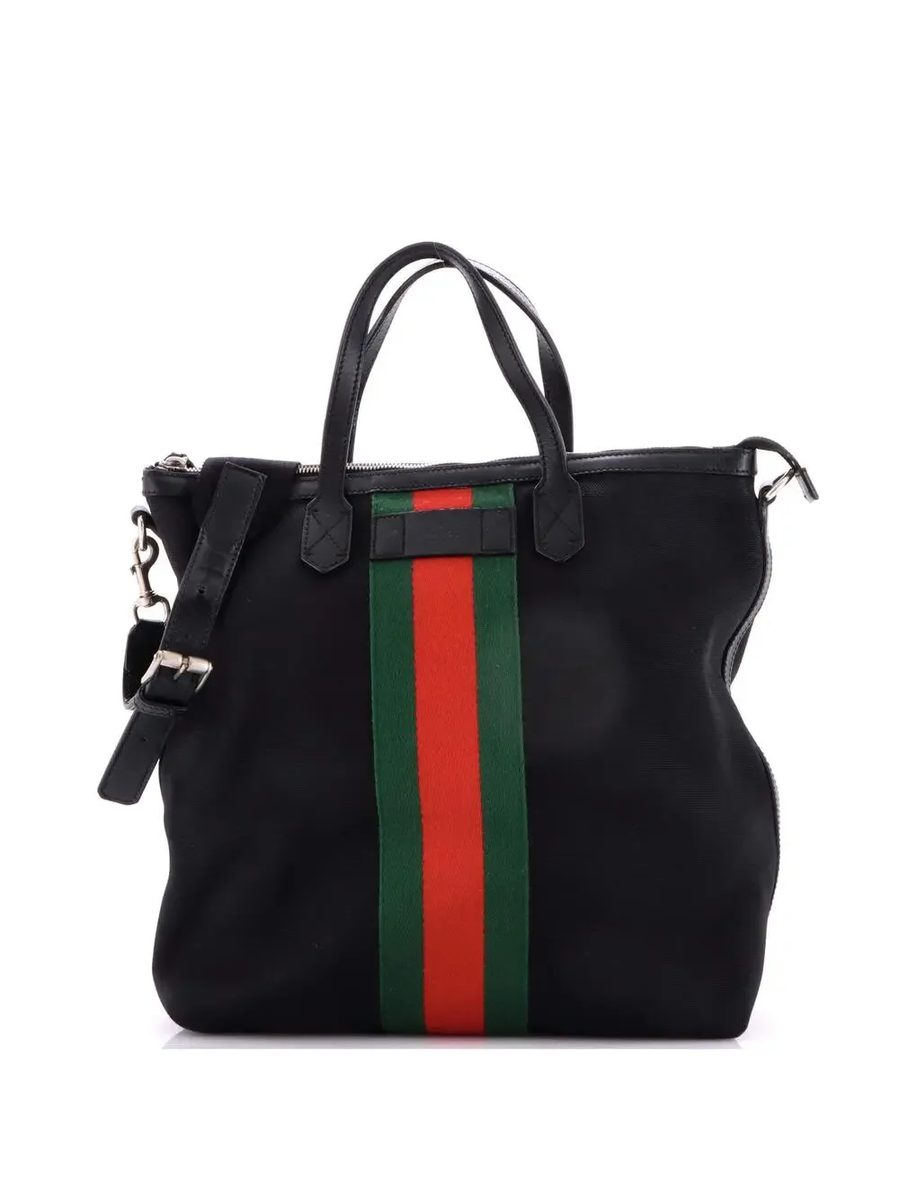 Gucci Web Zip Tote Techno Canvas Medium #247843G13B